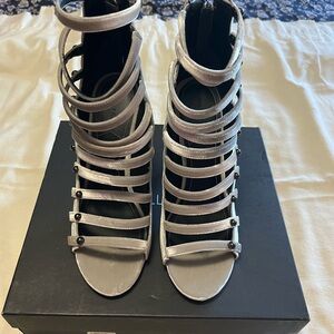 Kendall & Kylie Silver Strappy Heels